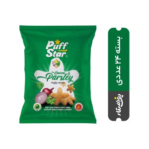 اسنک چهارجوانه پف استار با طعم پیاز و جعفری | بسته 24 عددی