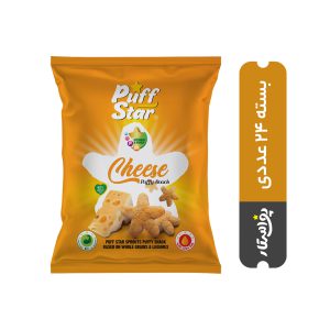 اسنک چهارجوانه پف استار با طعم پنیری | بسته 24 عددی