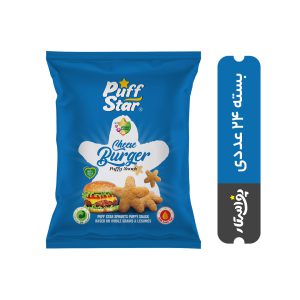 اسنک چهارجوانه پف استار با طعم چیز برگر | کارتن 24 عددی