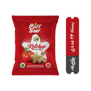 اسنک چهارجوانه پف استار با طعم کچاپ | کارتن 24 عددی