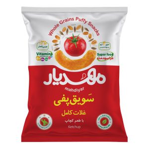سویق پفی غلات کامل مهدیار با طعم کچاپ
