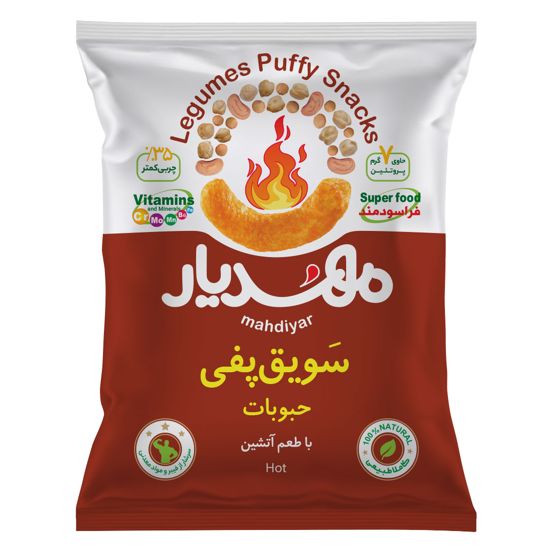 سویق پفی حبوبات مهدیار با طعم آتشین