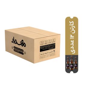 نوشیدنی گازدار ارگانیک مهدیار با طعم استویا – خرما | بسته 12 عددی